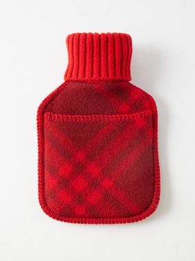 Burberry Check felted-wool hot water bottle and cover