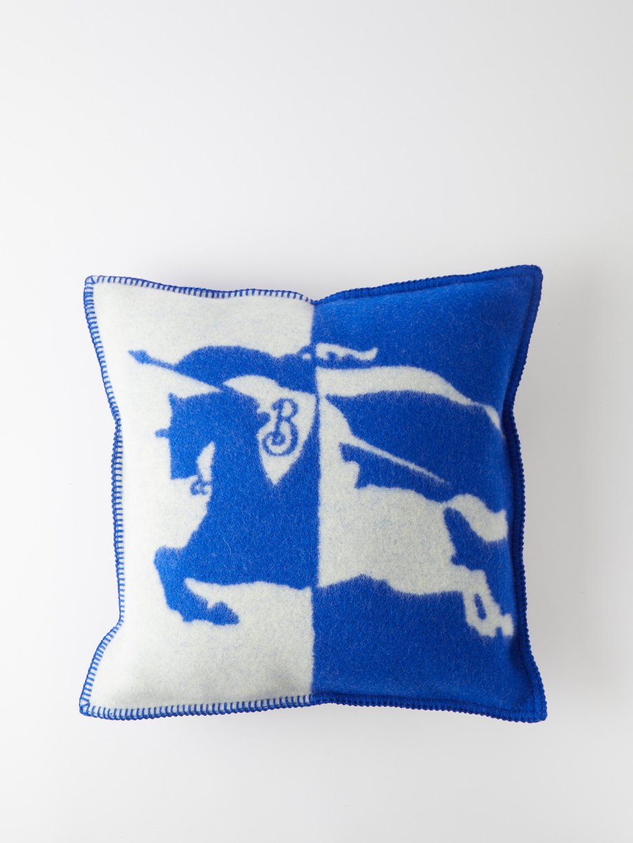 Burberry Equestrian Knight wool-felt cushion