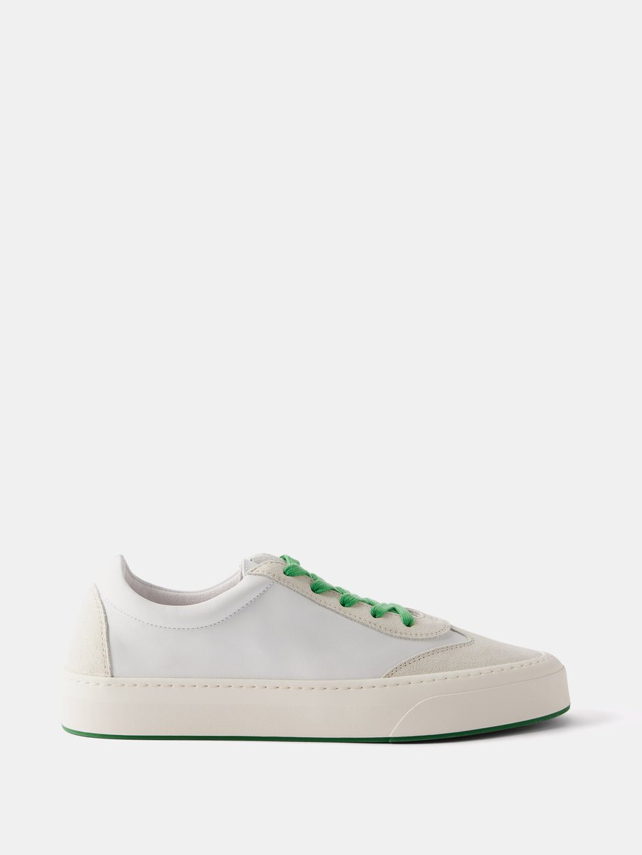 White Marley leather and suede trainers | The Row | MATCHES UK