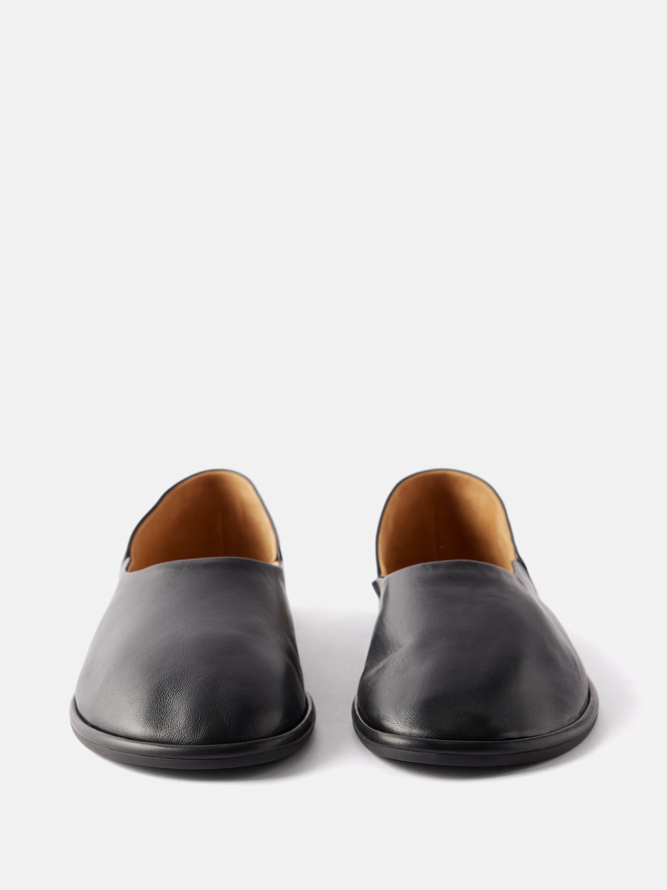 Canal collapsible-heel leather loafers