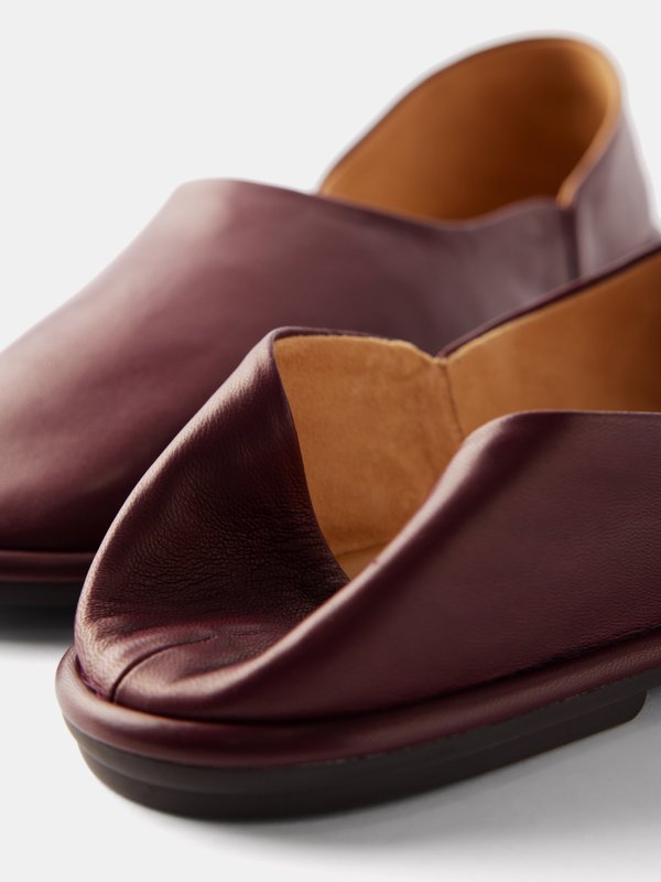 The Row Canal collapsible-heel leather loafers