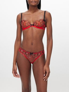 Agent Provocateur Maysie heart-embroidered tulle bra