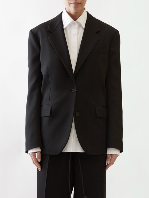 Single-breasted crêpe blazer in black - Toteme