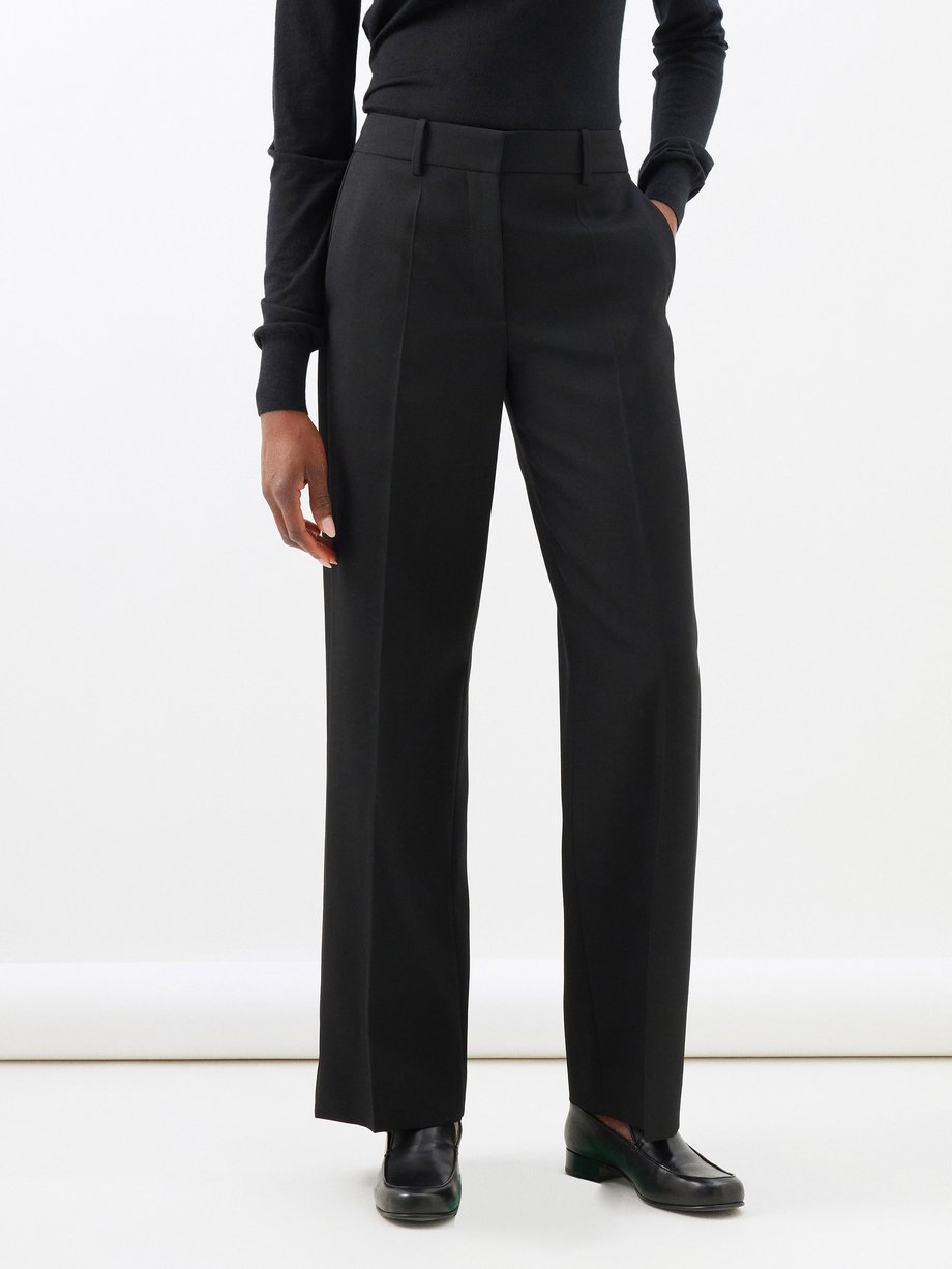 Mango Straight Leg Slouchy Tailored Trousers in Blue | Lyst