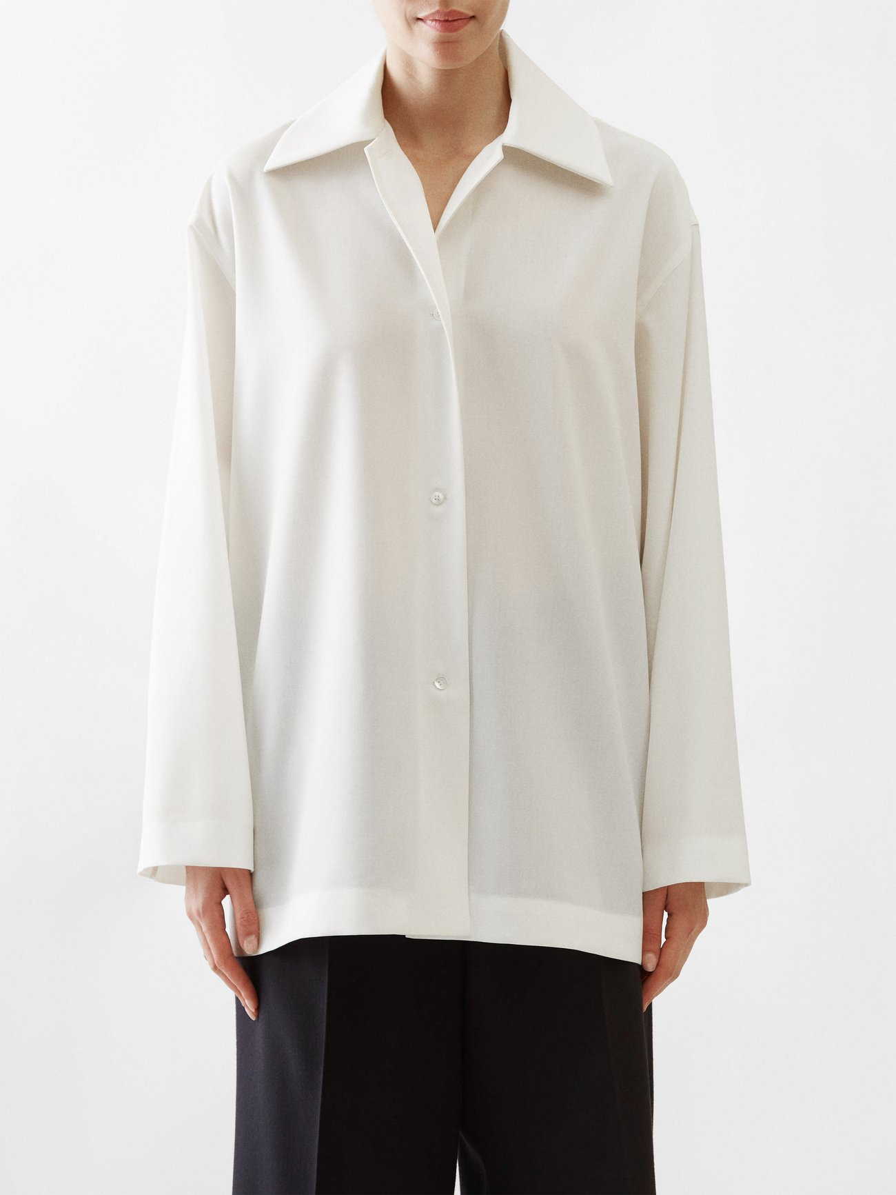 Rigel dropped-shoulder cotton-poplin shirt