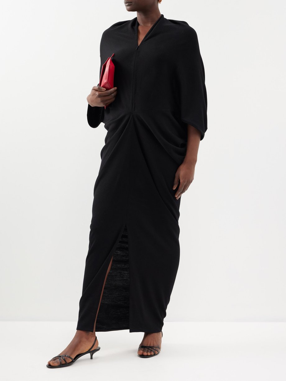 Black Rodin draped wool-jersey maxi dress | The Row | MATCHES UK