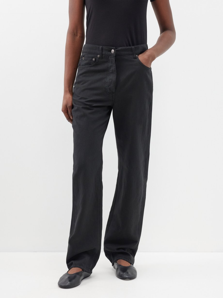Black Borjis garment-dyed cotton-blend jeans | The Row | MATCHESFASHION UK
