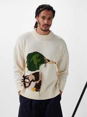 S.S. Daley Francis duck-jacquard lambswool sweater