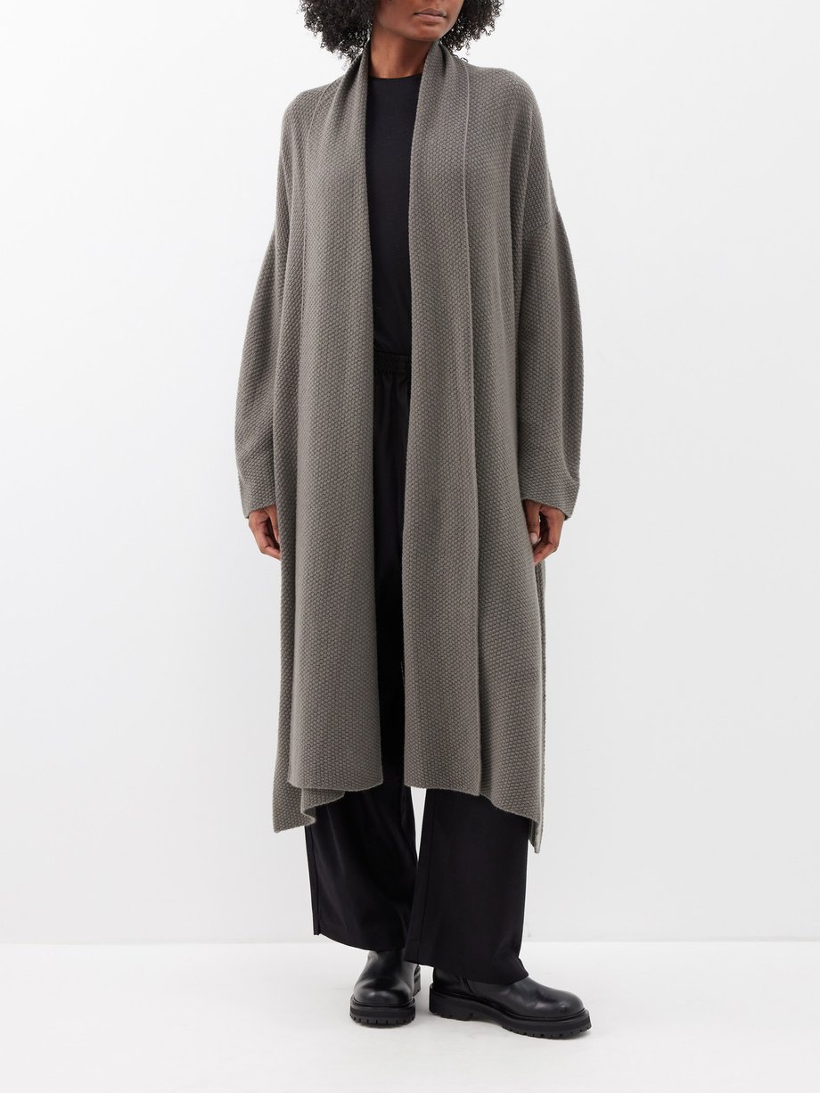Grey Open-front cashmere midi cardigan | Eskandar | MATCHESFASHION UK