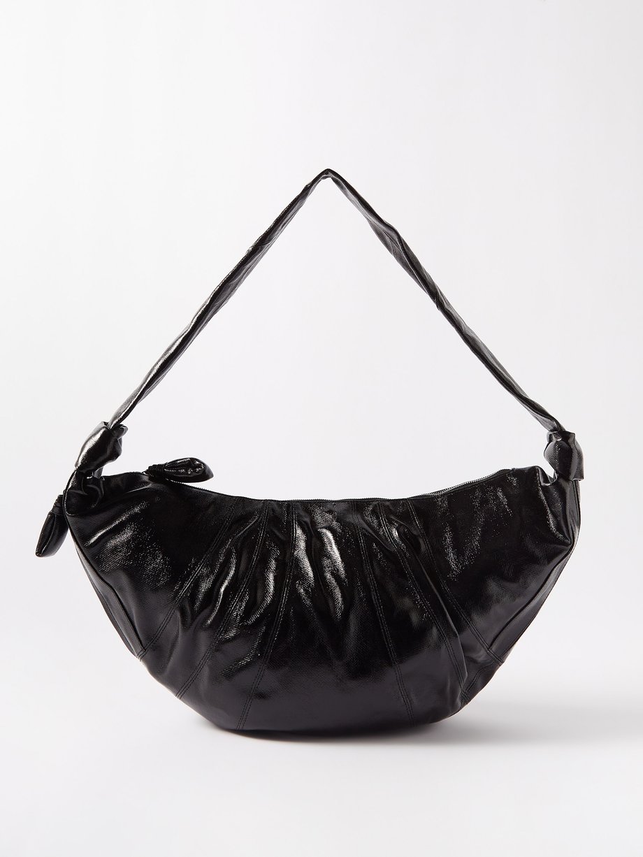Black Croissant large coated-cotton cross-body bag