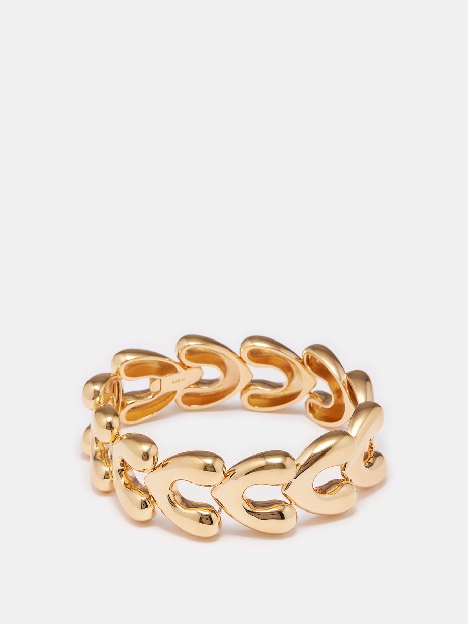 Gold Heart large gold-filled sterling-silver bracelet | Annika Inez ...