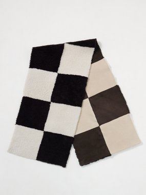 Cawley Studio Checked shearling scarf