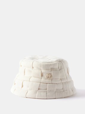 Ruslan Baginskiy Monogram-embroidered woven-knit bucket hat