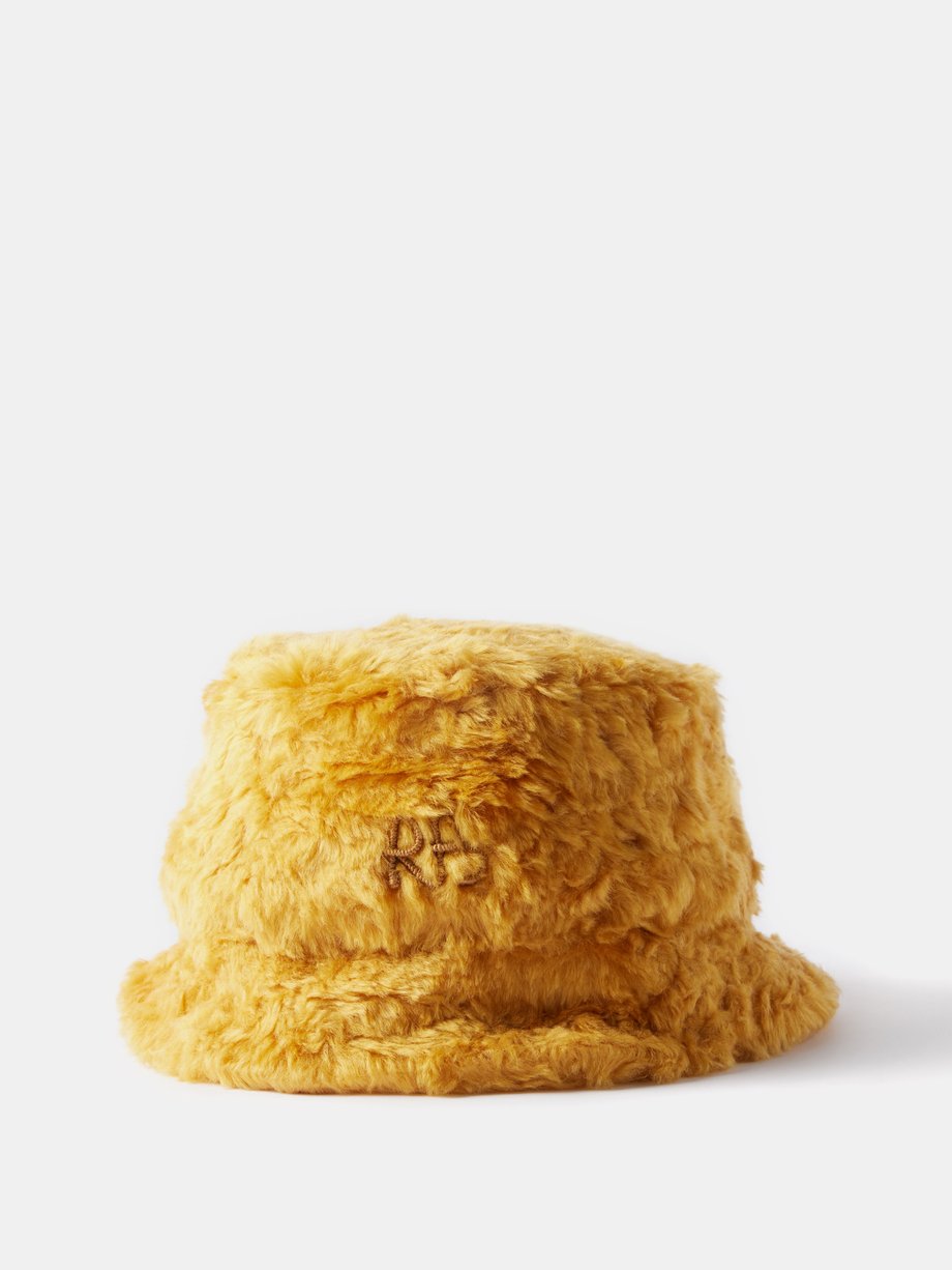 Yellow Faux-fur bucket hat, Ruslan Baginskiy