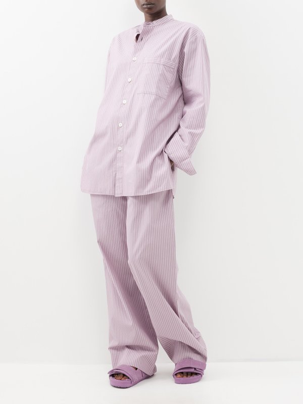 Birkenstock x Tekla Chemise de pyjama en coton biologique rayé