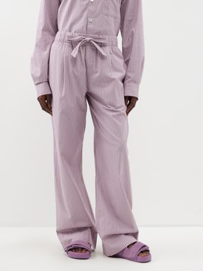 Birkenstock x Tekla Tekla Oversized striped organic-cotton pyjama trousers