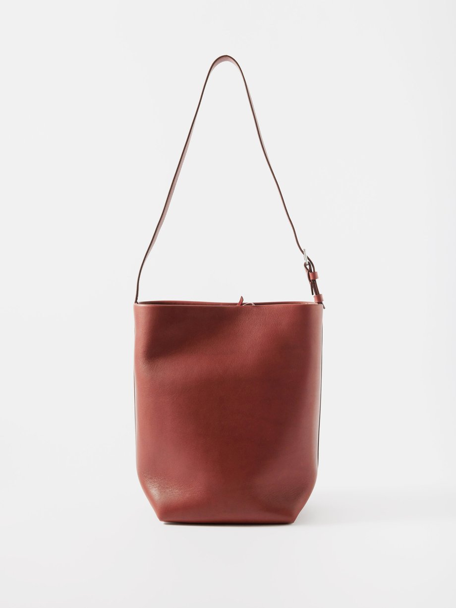 Park Medium Leather Tote Bag in Brown - The Row