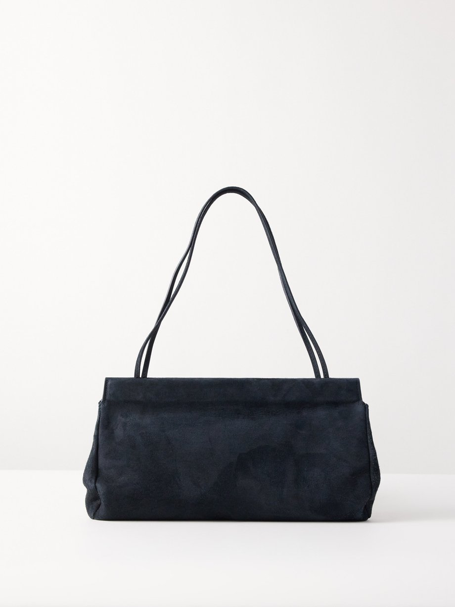 The Row The Row Abby suede shoulder bag Navy｜MATCHESFASHION（マッチズファッション)