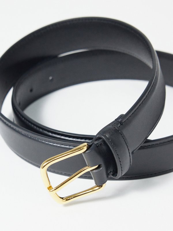 Black Classic leather belt, The Row