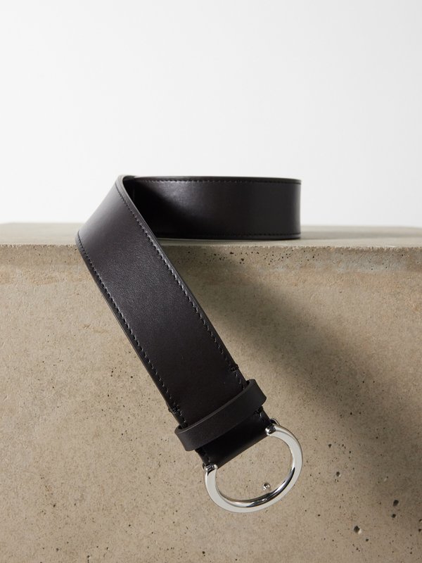 Brown Half Moon leather belt | The Row | MATCHES UK