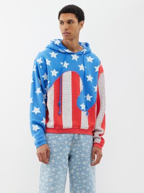 ERL Stars and Stripes Swirl loopback-cotton hoodie