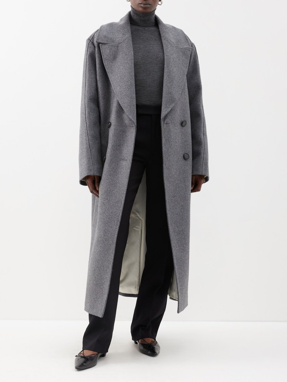 Grey Oversized double-breasted wool-blend coat | Róhe | MATCHES UK