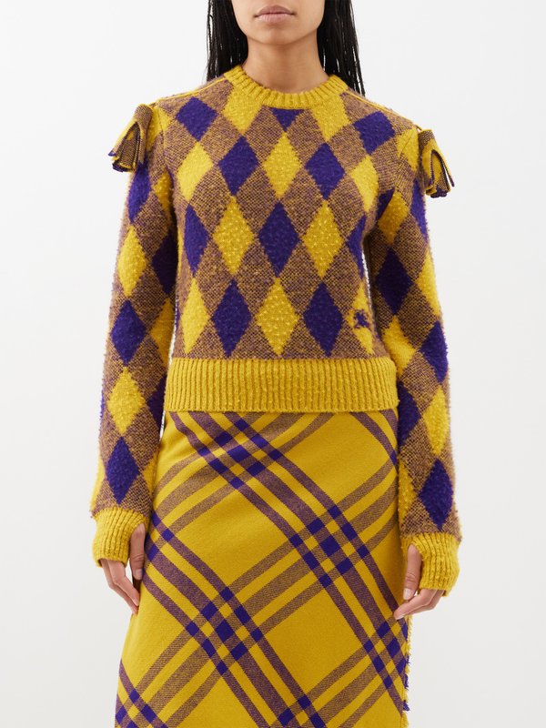 Burberry Argyle tassel-trim wool sweater