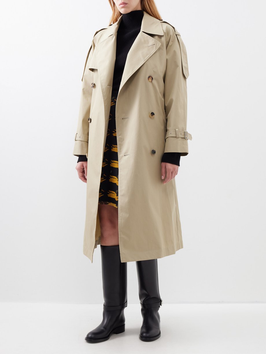 Beige Castleford double-breasted gabardine trench coat | Burberry ...