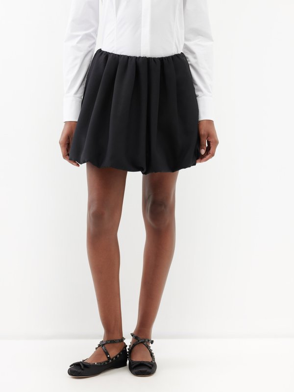 Black Crepe Couture wool-blend mini skirt