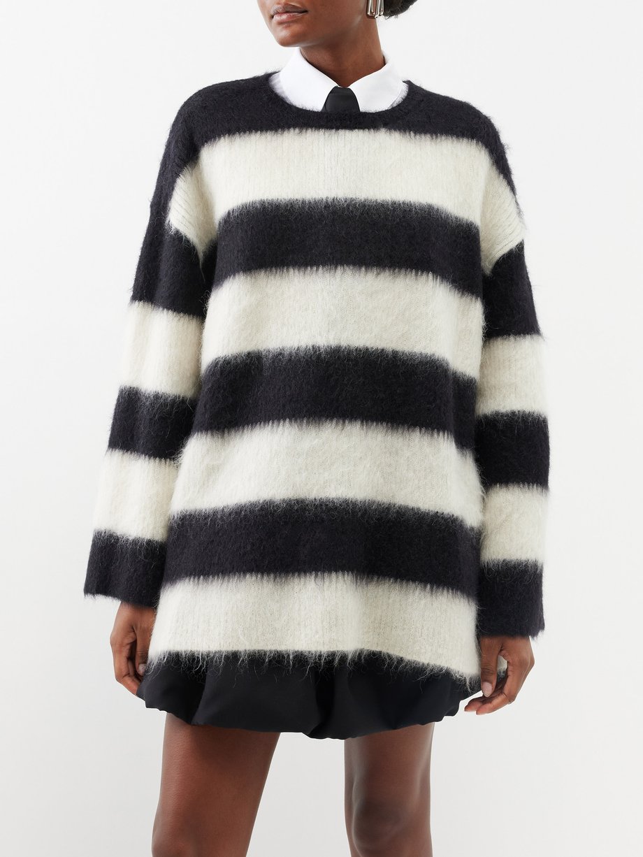 Valentino Garavani Striped oversized mohair-blend sweater