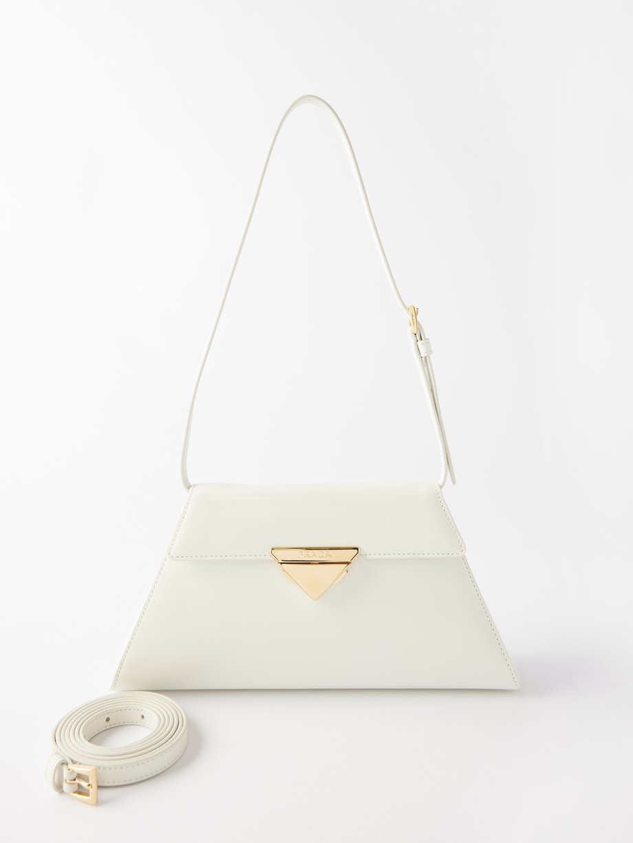 White Brushed-leather shoulder bag | Prada | MATCHESFASHION UK