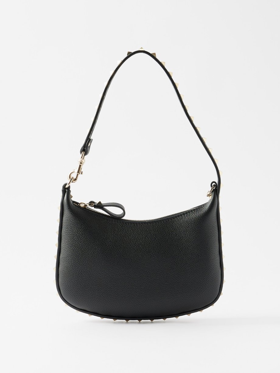 Black Rockstud mini leather shoulder bag | Valentino Garavani ...