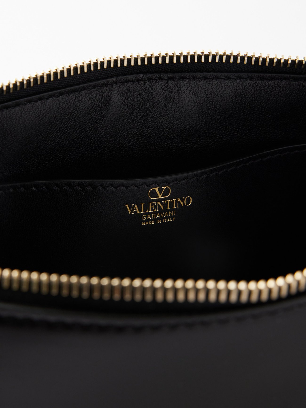 Black Rockstud leather clutch bag, Valentino Garavani