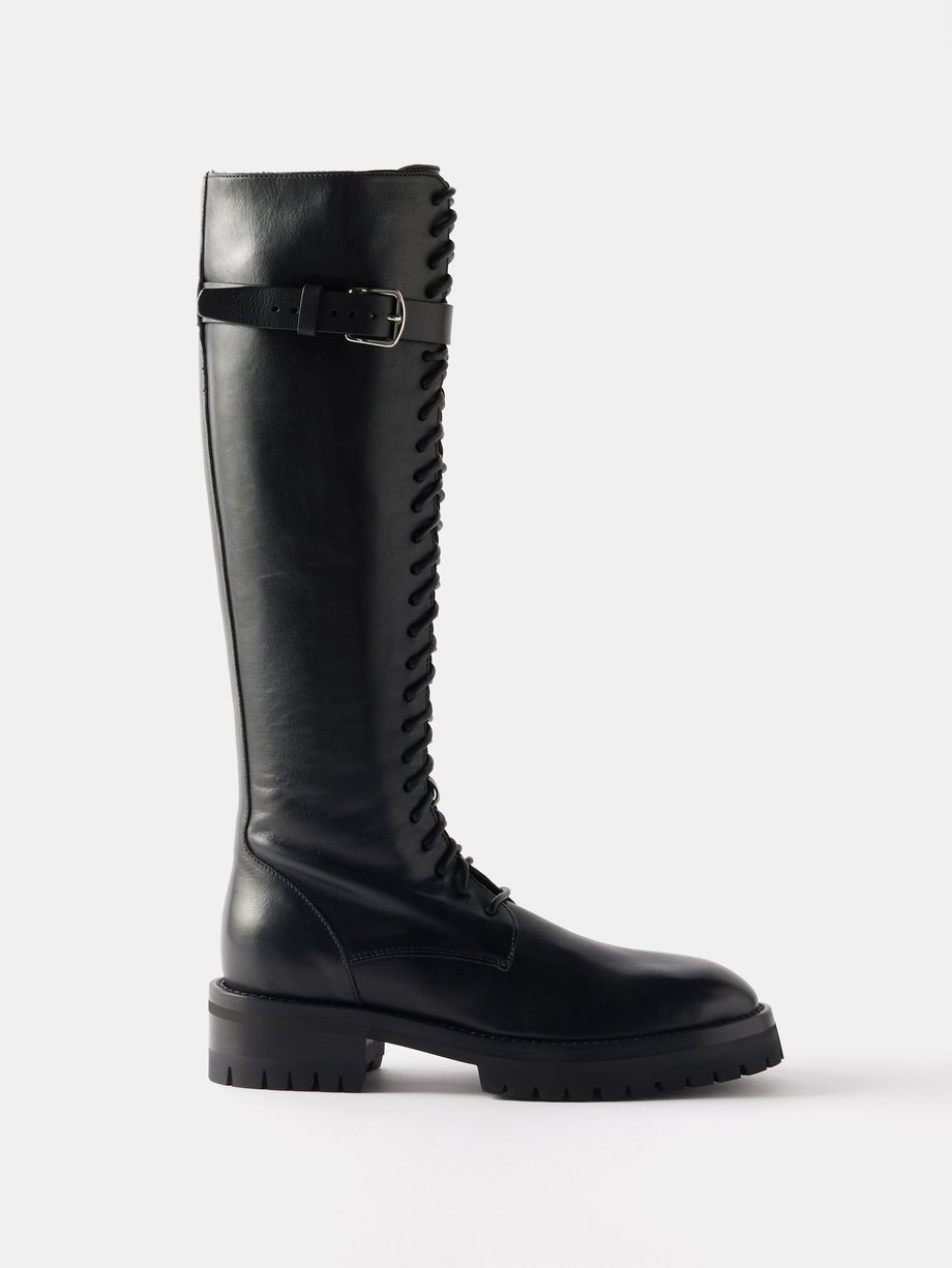 Black Lijsbet 50 lace-up leather boots | Ann Demeulemeester | MATCHES UK