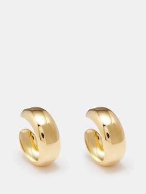 Joolz by Martha Calvo Half Round 14kt gold-plated hoop earrings
