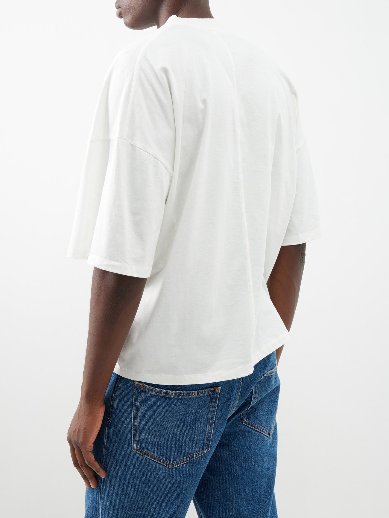 White Dustin dropped-shoulder jersey T-shirt | The Row
