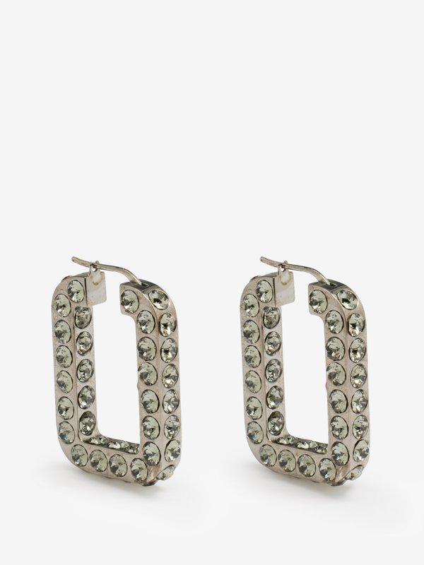 Amina Muaddi Charlotte crystal-embellished hoop earrings