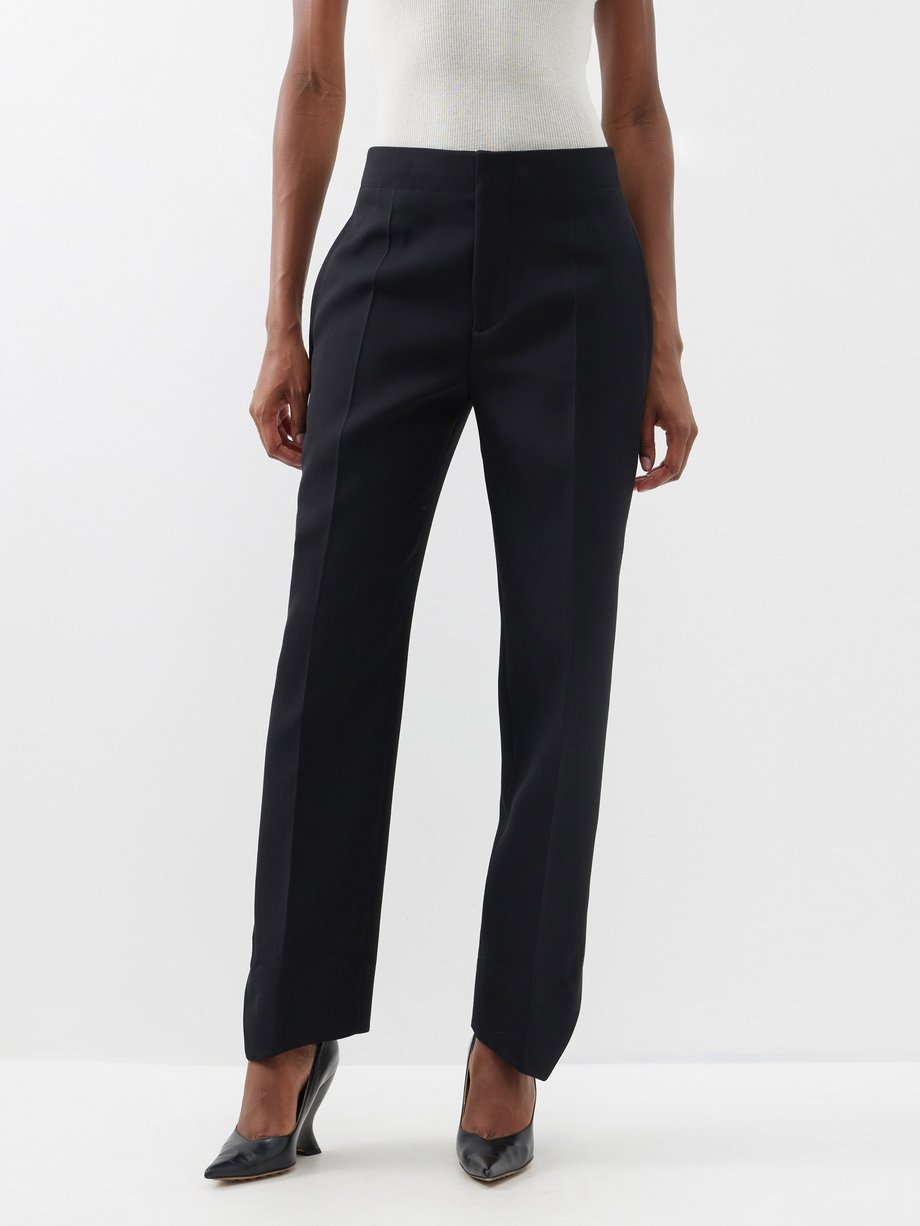Black Layered wool-twill trousers | Bottega Veneta | MATCHESFASHION UK