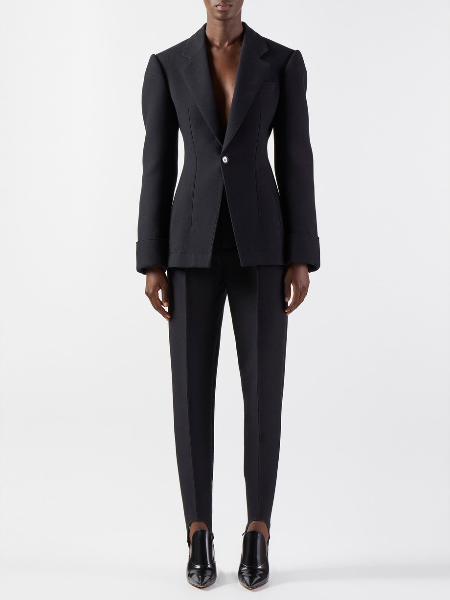 Black Sculpted crepe suit jacket | Bottega Veneta | MATCHES UK