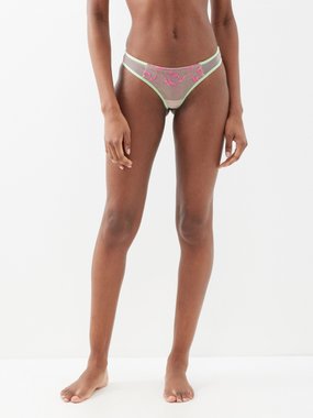 Dora Larsen Lucille floral-lace recycled-tulle briefs