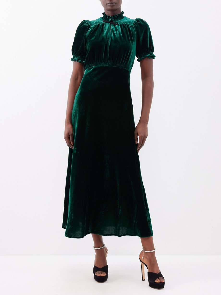 The Irina puff sleeve velvet maxi dress video