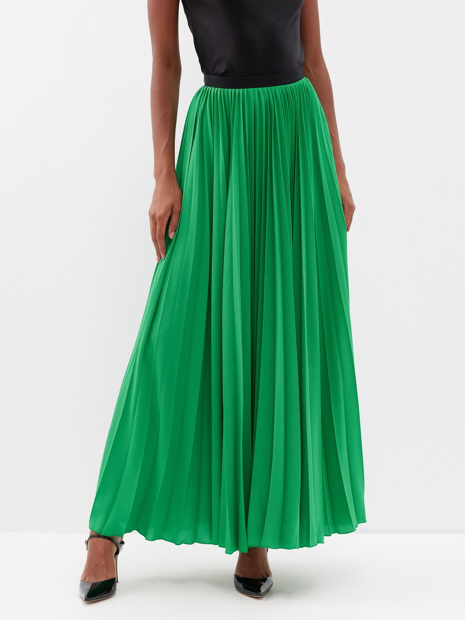 jupe plissée verte