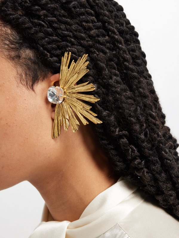 Sun crystal clip earrings | Saint Laurent
