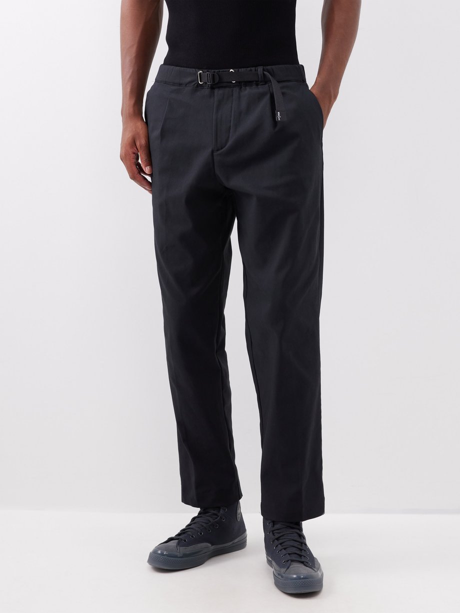 WhiteSand Black Belted cotton-blend straight-leg trousers | 매치스패션, 모던 ...