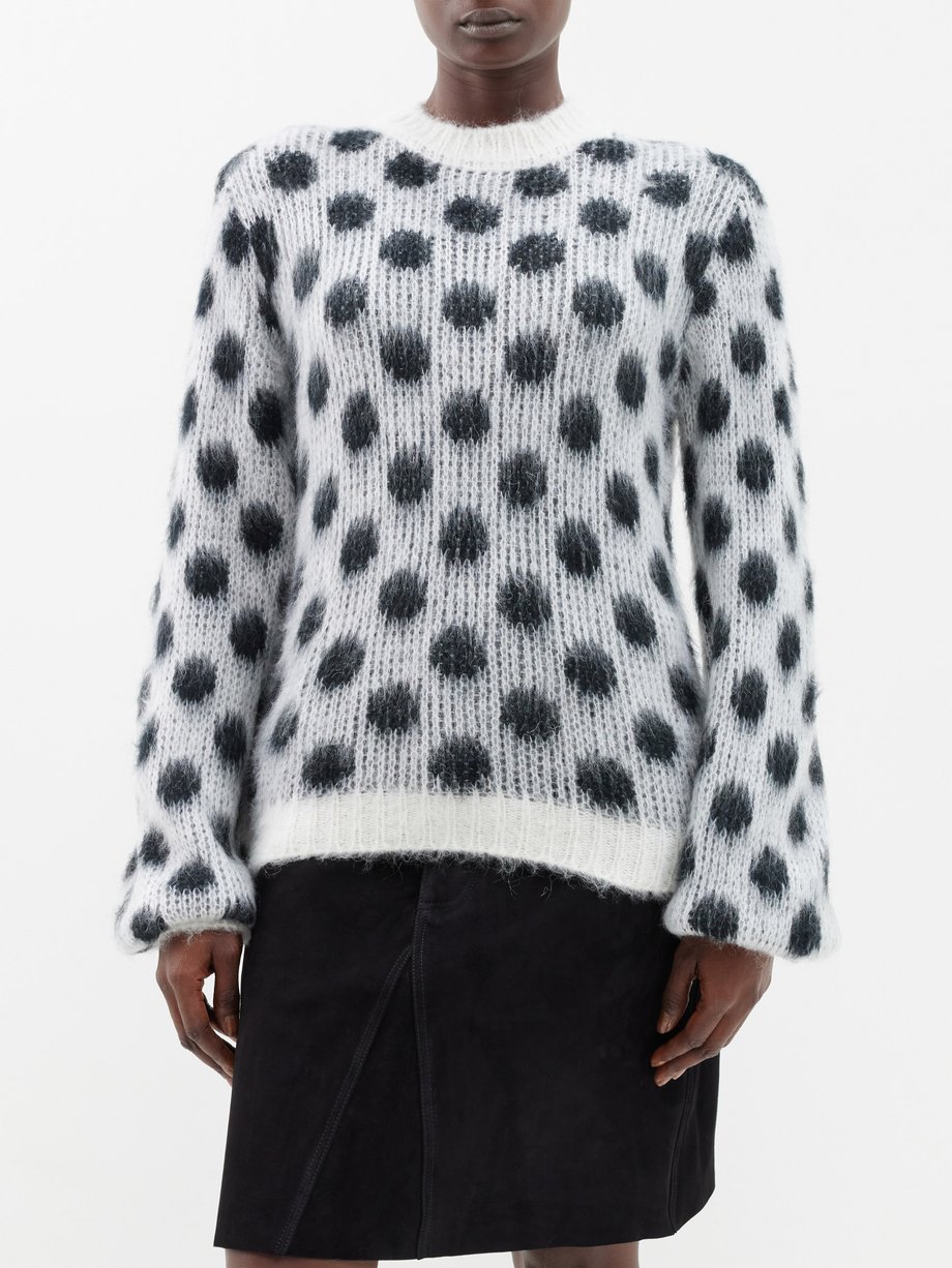 Marni Marni Polka dot jacquard-knit sweater White｜MATCHESFASHION