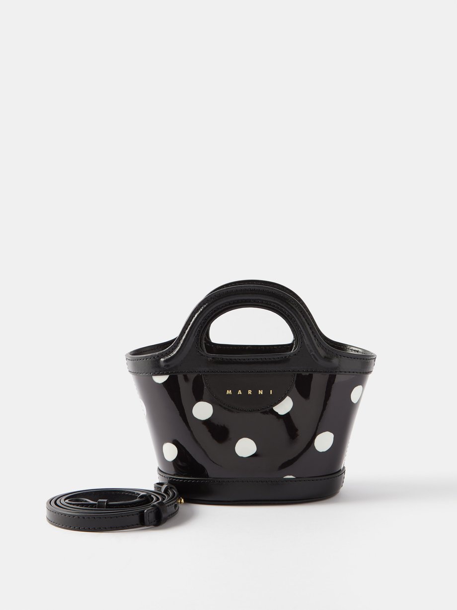Black Tropicalia micro patent leather cross-body bag | Marni