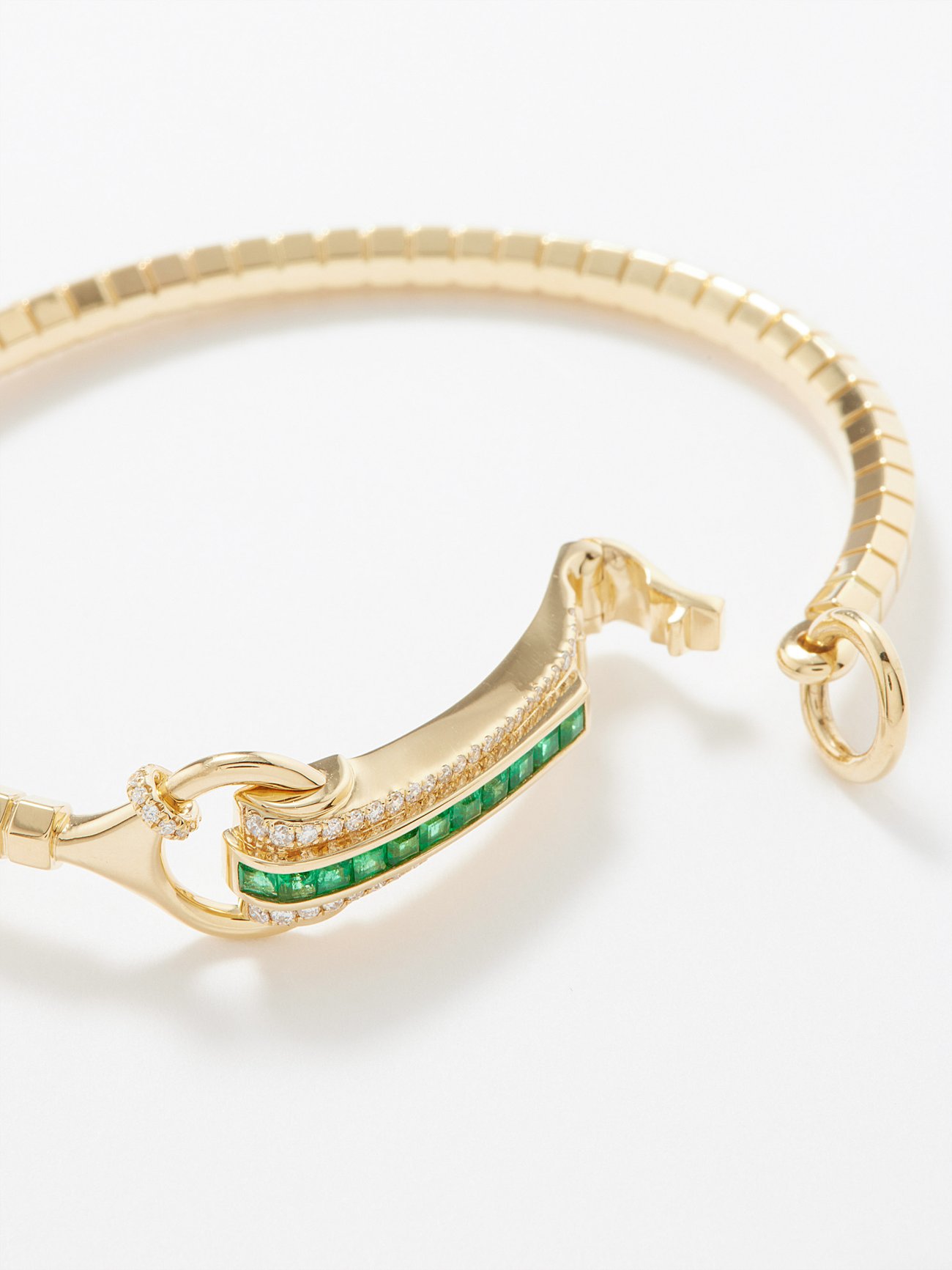 Rainbow K Cleopatra Emerald, Tourmaline & 14kt Gold Bracelet in Metallic