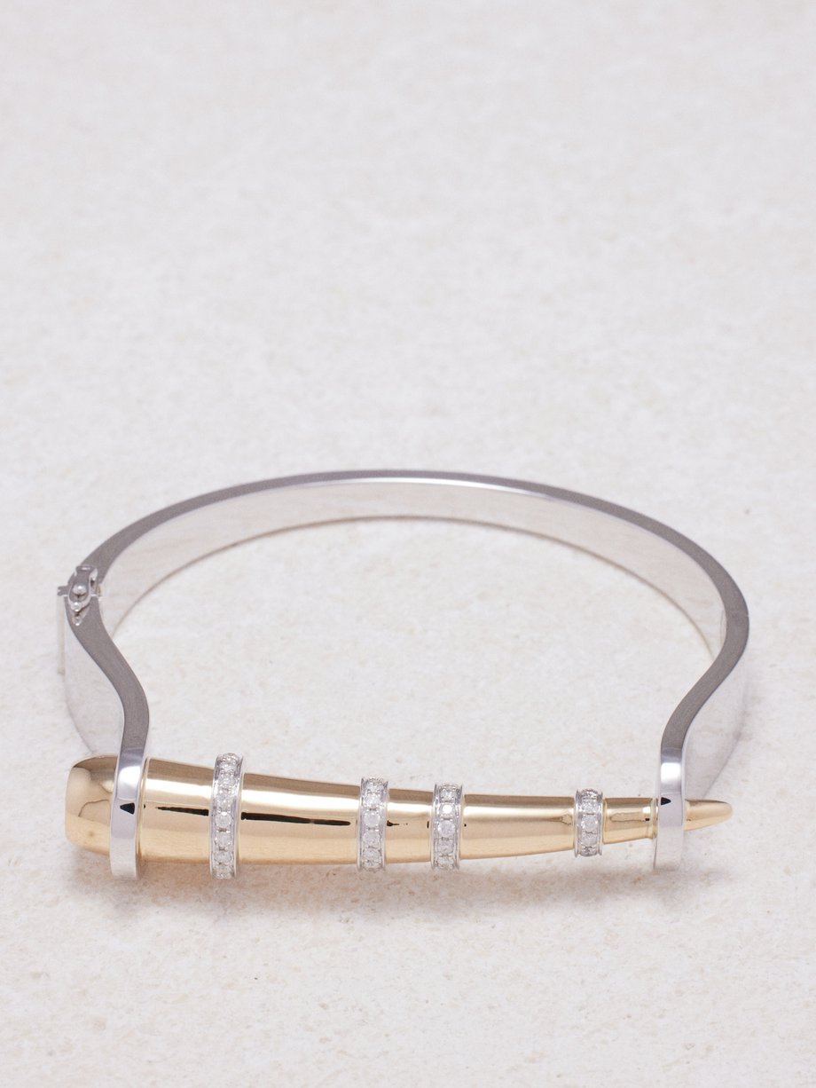 Rainbow K Horn diamond & 14kt gold bracelet