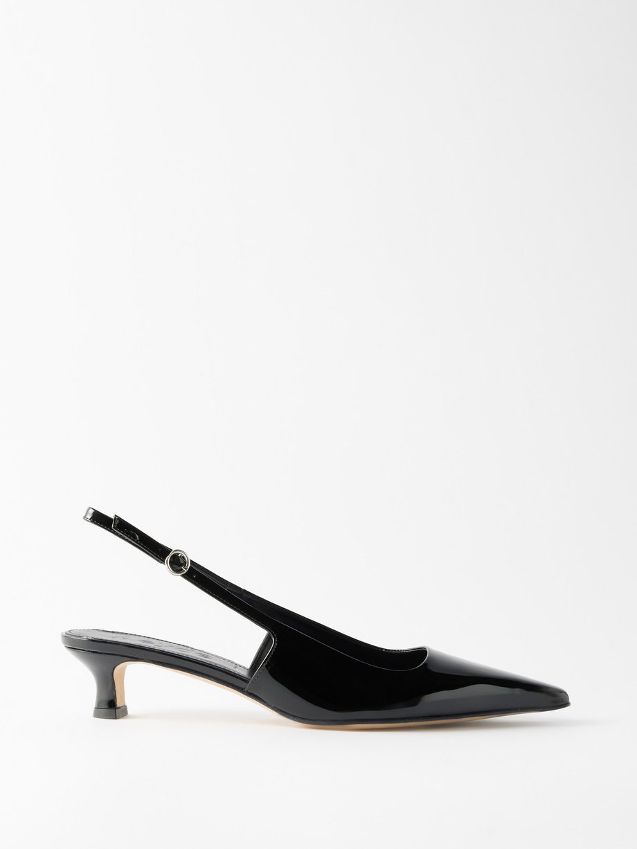 Black Catrina 35 patent-leather kitten heels | Aeyde | MATCHES UK