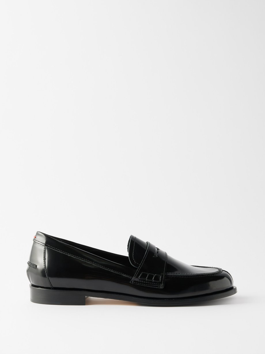 Black Oscar 25 patent-leather loafers | Aeyde | MATCHES UK